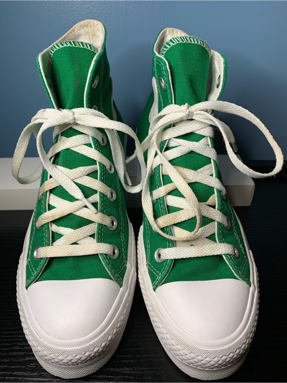 Converse Green High-Top Platform Canvas Sneakers
